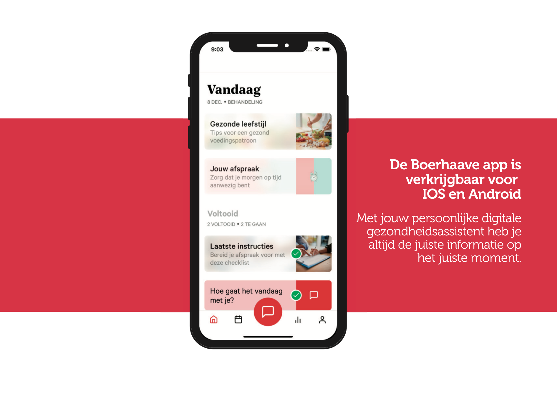 De Boerhaave app is verkrijgbaar voor IOS en Android